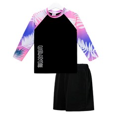 유라비 아동용 벨라즈 래쉬가드 하프 팬츠 상하의 세트