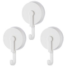 리빙이프 흡착식 후크 중형, 화이트, 3개