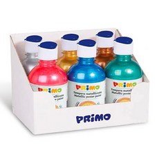 PRiMO 金屬色蛋彩水性顏料組, 6色, 300ml