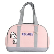 패리스독 강아지 피너츠 라운드 숄더 이동가방, 핑크, 1개