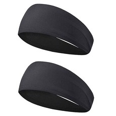 Solbriving 運動夏季吸汗髮帶, 黑色, 2個