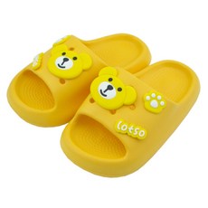 Cocobrain 兒童黃色小熊拖鞋