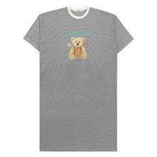 TeddyBear 女款條紋熊熊LOGO短袖連身裙 TBONOPD20016