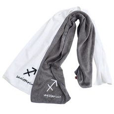 星座運動毛巾 25 x 110 cm 110g, 2個, 射手座(灰色+白色)