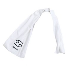 星座運動毛巾 25 x 110 cm 110g, 1個, 巨蟹座(白色)