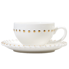 TINNY BLANC 天鵝金色單人咖啡杯組 320ml, 白色, 1套