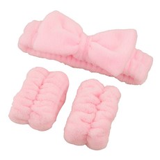 조앤제이 리본 손목밴드 + 세안밴드, 핑크, 1세트