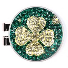 ANYGOLF 水晶自然高爾夫球標, 06) CLV-27 綠金色, 1個