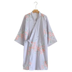 UNHAVE 花朵浴袍 L, 1個, 藍色
