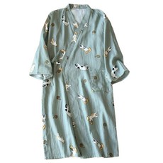 언헤브 나른한 고양이 샤워가운 M, 그린, 1개