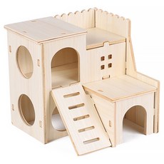 랜보어 햄스터 루프탑 이층하우스, 우드, 1개