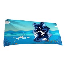 Ganji Life 渡假超細纖維游泳戲水浴巾 70 x 140 cm, 1個, 海洋