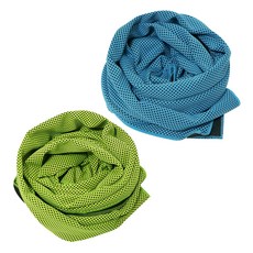 BUCK703 冰感涼爽運動毛巾 2入組, 天藍色, 綠色