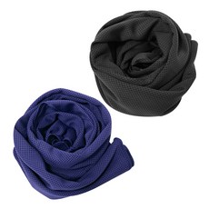 BUCK703 冰感涼爽運動毛巾 2入組, 黑色, 紫色