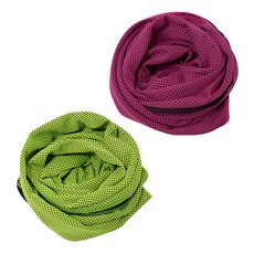 BUCK703 冰感涼爽運動毛巾 2入組, 粉紅色, 綠色