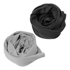 BUCK703 冰感涼爽運動毛巾 2入組, 黑色, 灰色