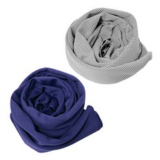 BUCK703 冰感涼爽運動毛巾 2入組, 灰色, 紫色