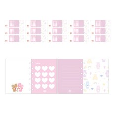 루카랩 미니 케어베어 6공 리필속지 베이비 러브 노트 2종 세트, 2세트