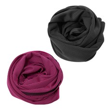 BUCK703 冰感涼爽運動毛巾 2入組, 黑色, 粉紅色