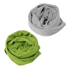 BUCK703 冰感涼爽運動毛巾 2入組, 灰色, 綠色