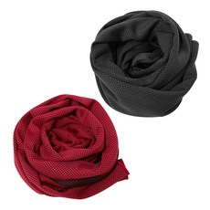 BUCK703 冰感涼爽運動毛巾 2入組, 黑色, 紅色