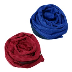 BUCK703 冰感涼爽運動毛巾 2入組, 藍色, 紅色