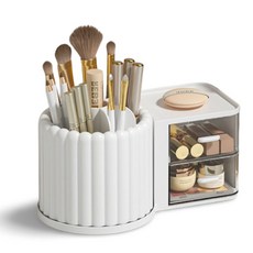 Winprice 抽屜式旋轉刷具收納盒, 1個, 白色