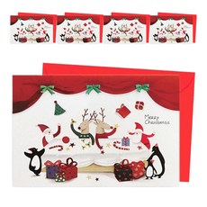 From&To 平安夜晚餐聖誕卡片 FS1021-1, 混合色, 5個