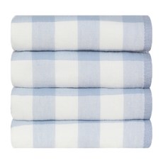 Songwol 松月 兩面不一樣實用的紗布洗臉毛巾 126g 純棉, 藍色, 4個