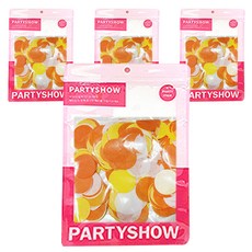PARTYSHOW SHOW 銀箔圓形亮片 2.5cm 20g, 橘色圖案, 4個