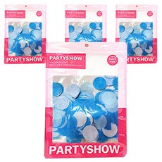 PARTYSHOW SHOW 銀箔圓形亮片 2.5cm 20g, 藍色圖案, 4個