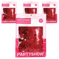 PARTYSHOW SHOW 銀箔愛心亮片 1.5cm 20g, 4個, 紅色