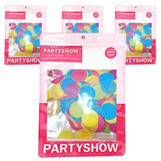 PARTYSHOW SHOW 銀箔圓形亮片 2.5cm 20g, 亮色, 4個