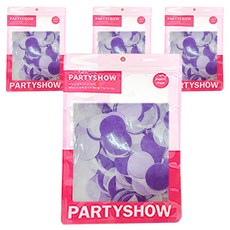 PARTYSHOW SHOW 銀箔圓形亮片 2.5cm 20g, 紫色圖案, 4個