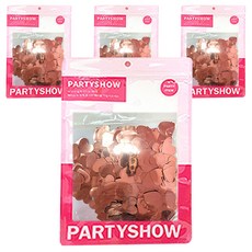 PARTYSHOW SHOW 銀箔愛心亮片 1.5cm 20g, 4個, 玫瑰金