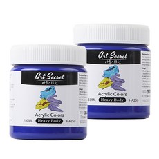 Art Secret 藝術家的秘密 厚體專家級高黏度壓克力顏料 群青色 2入, 250ml, 1色