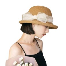 AFECTO 雪紡緞帶藤編帽