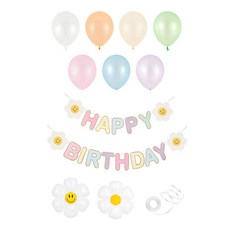 PARTY PANG 生日派對裝飾組, 雛菊粉彩氣球, 1套