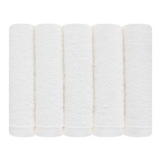 송월타월 코튼 무지 핸드타월, 화이트, 5개