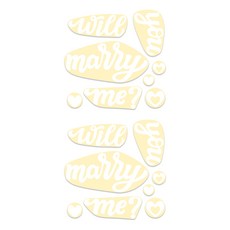 Mellow Story 求婚車刻字貼紙 Will You Marry Me, 2套, 白色