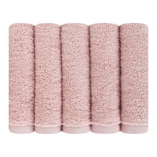Songwol 松月 棉質素色擦手巾, 粉紅色, 5個