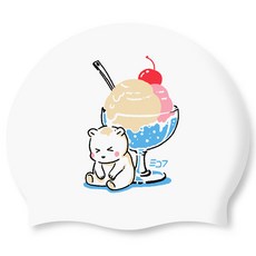 SD7 矽膠泳帽 SGL-CA490, 聖代WHT, 1個