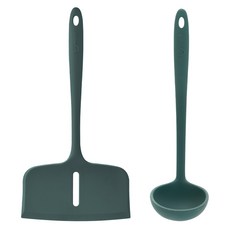 sillymann Harmony 烹飪工具2件組, 海洋綠, 1套, 寬版鍋鏟 + 湯勺
