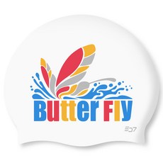 SD7 波浪蝴蝶矽膠泳帽, 1個, 白色