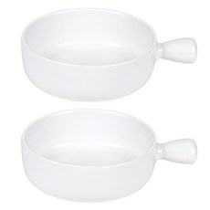 인블룸 세라믹 손잡이 오븐 전자레인지접시, 화이트, 2개