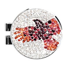 ANYGOLF 水晶動物高爾夫球標, 1個, 16 白色 + 紅色(EGL-36)