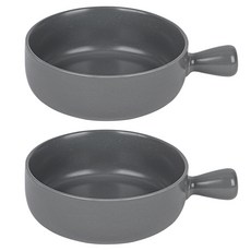 inbloom 陶瓷手柄烤箱微波爐盤, 2個, 灰色