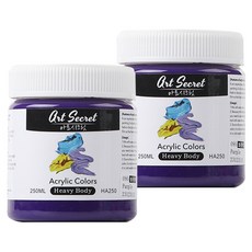 Art Secret 藝術家的秘密 厚塗型專家用高黏度壓克力顏料 紫色 2入, 250ml, 1色