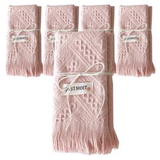 블루밍앤미 먼지 적은 면 타올 면사, 파스텔핑크, 5개