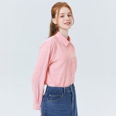 헤지스 여성용 통기성 스트라이프 셔츠